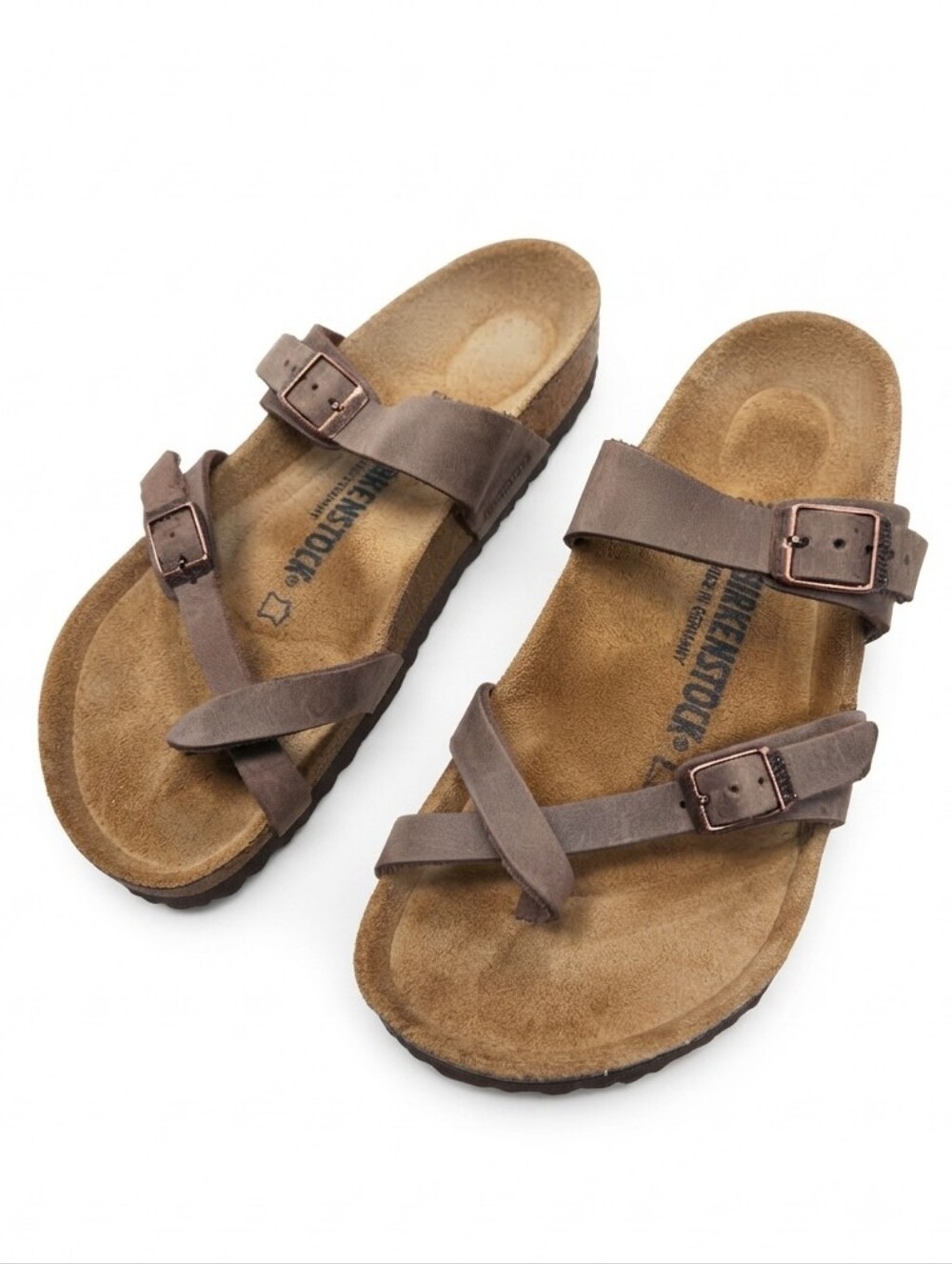 Birkenstock Mayari Mocha Brown Oiled Leather Sandals - Women's Size 7 38